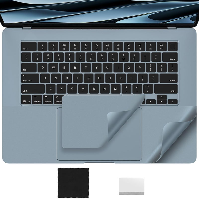 imComor غطاء راحة اليد متوافق مع 2025 2024 ماك بوك إير 15" شريحة M4 M3 A3241 A3114 واقي لوحة اللمس لآبل ماك بوك إير 15.3 بوصة غطاء لوحة اللمس واقي (أزرق سماوي) - Image 1